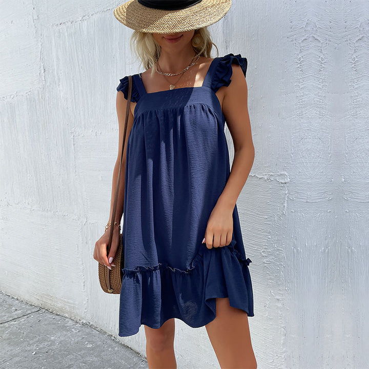 Damen Freizeitkleid mit verspielten Rüschendetails Drune
