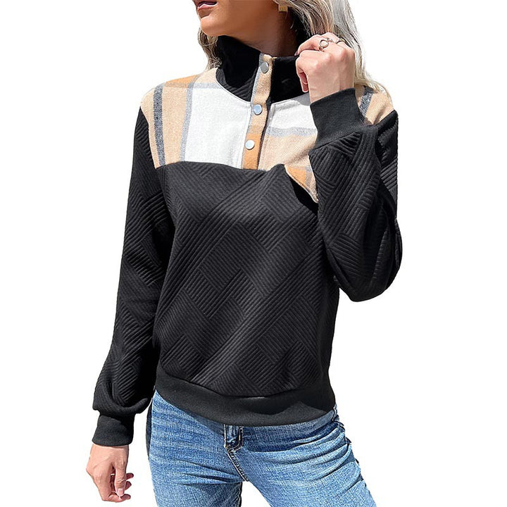 Damen eleganter Sweatpullover mit modischem Kragen und strukturiertem Design Drune