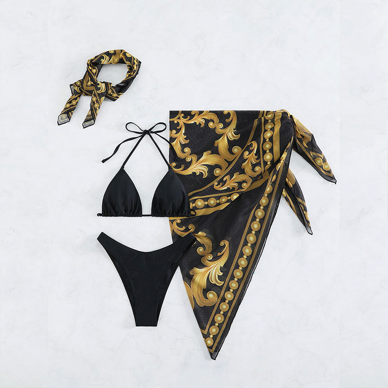 Damen elegantes Bikini-Set mit geschwungenem design und Pareo Drune
