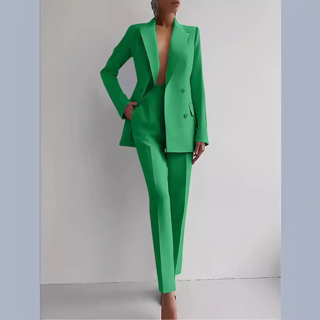 Damen Elegantes Doppeltes Blazer-Hosen-Set Drune