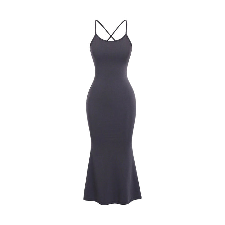 Damen Langarm Spitzenkleid mit figurbetontem Schnitt und dekorativer Schnürung Drune