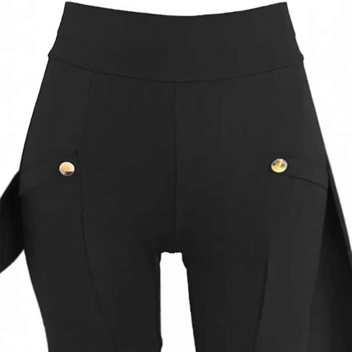 Damen Sportliche Premium-Hose mit praktischen Seitentaschen und Druckknopfdetails Drune