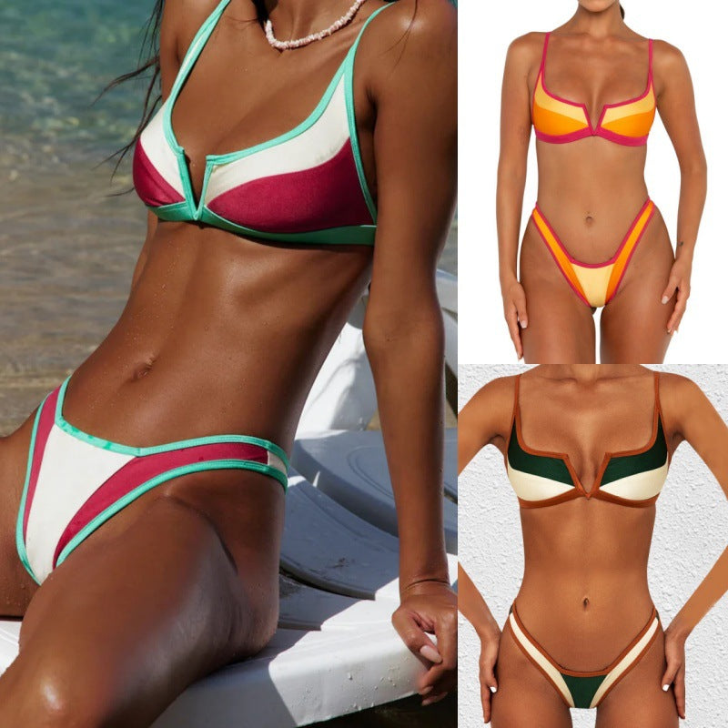 Damen Triangel-Bikini mit modernen Grafik-Elementen Drune