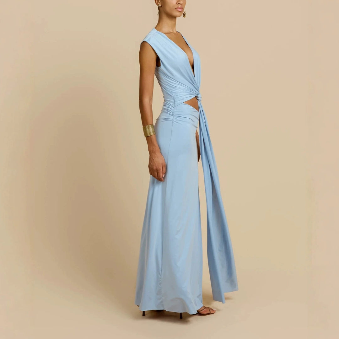 Damen Maxikleid mit raffiniertem Wickeldetail Drune