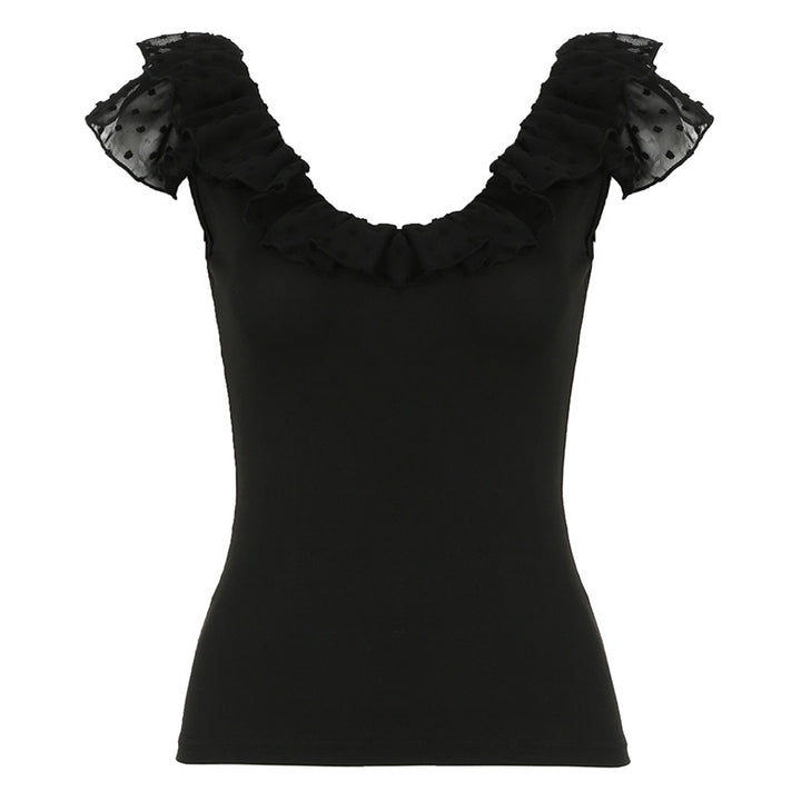 Damen Elegantes Oberteil mit Rüschendesign Drune