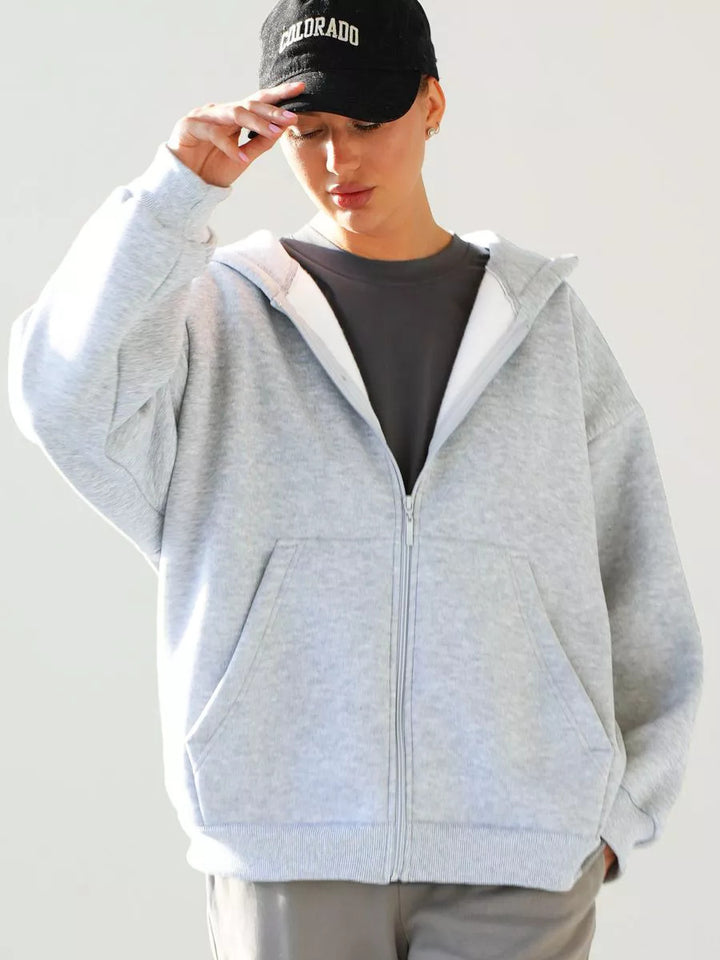 Damen Oversized Kapuzenjacke aus weichem Fleece Drune