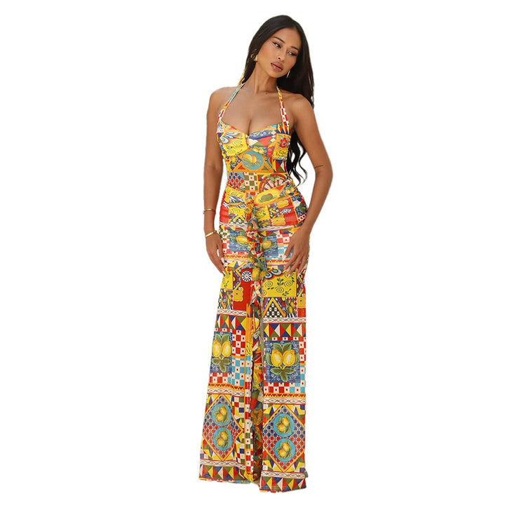 Damen Elegantes Strandkleid mit raffiniertem Rüschendesign und tiefem Schlitz Drune