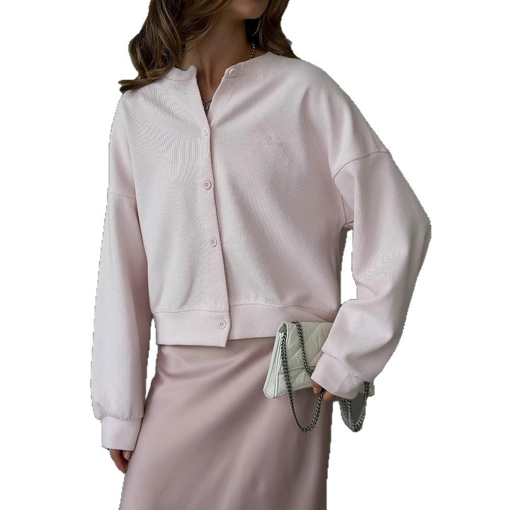Damen lässige Strickjacke mit feinen Knopfdetails Drune