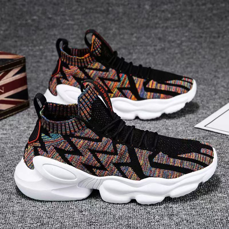 Damen Hochgeschnittene Sport Sneakers mit elastischer Strickpartie Drune