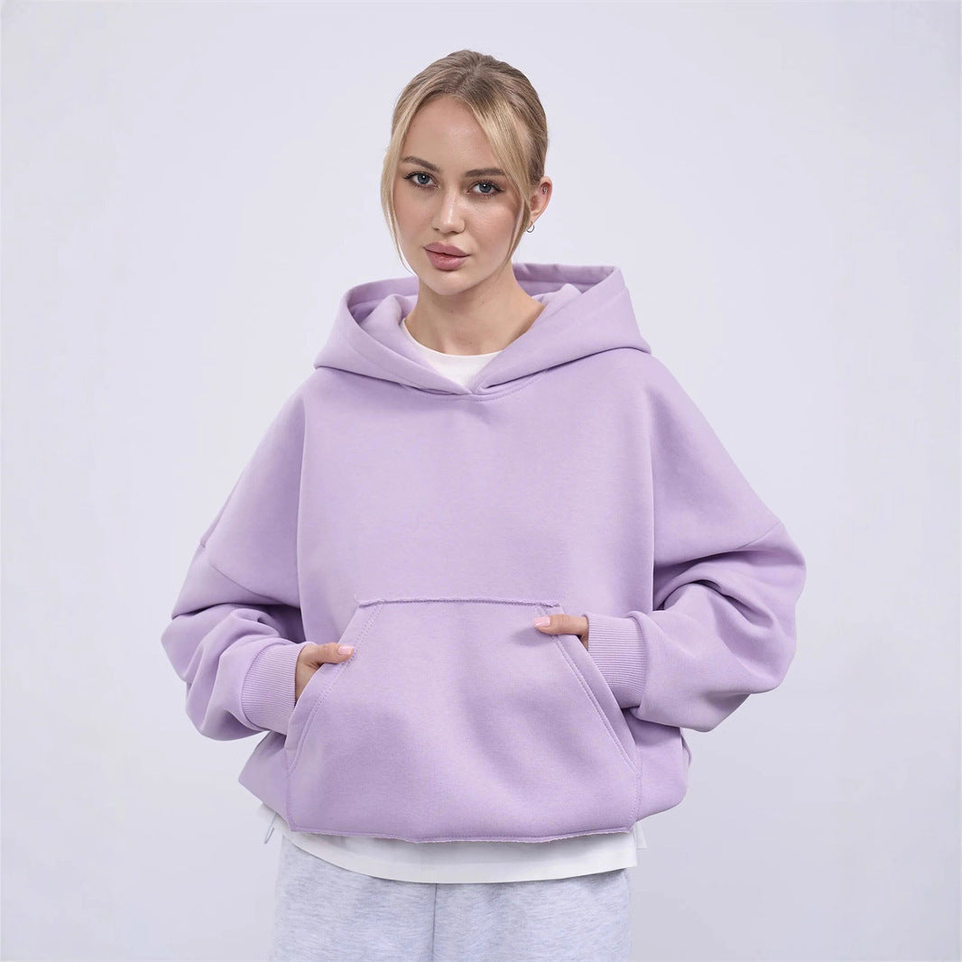 Damen lässiger Oversize-Hoodie mit Kängurutasche und weichem Innenfutter Drune