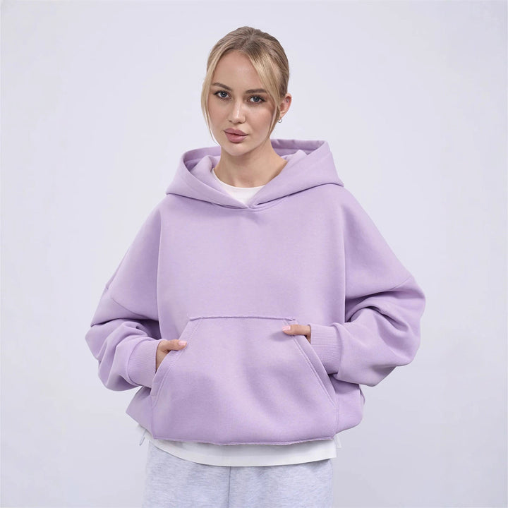 Damen bequemer oversized Kapuzenpullover Drune