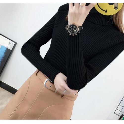 Damen Hochwertiger Rollkragenpullover mit Rippstruktur Drune