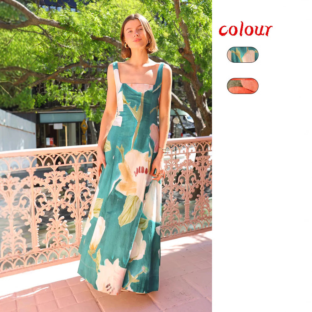 Damen Maxikleid mit floralen Mustern Drune