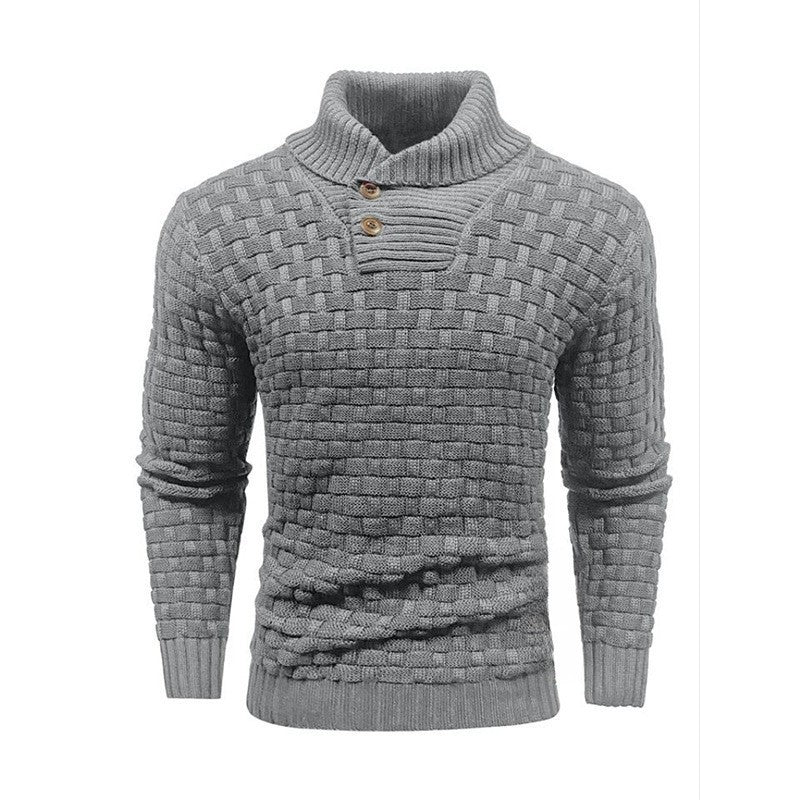 Herren Strickpullover mit Strukturiertem Muster und Modernem Stehkragen Drune