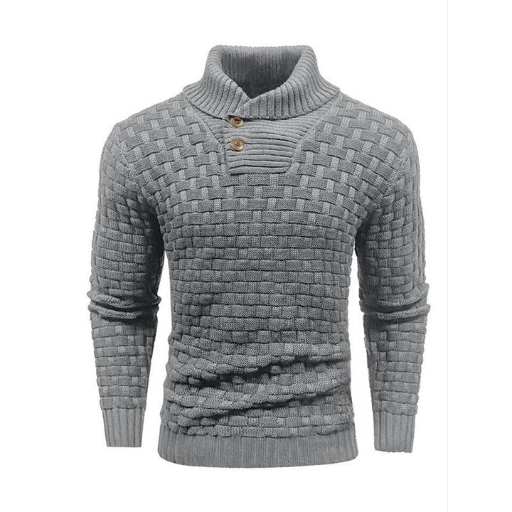 Herren Strickpullover mit Strukturiertem Muster und Modernem Stehkragen Drune
