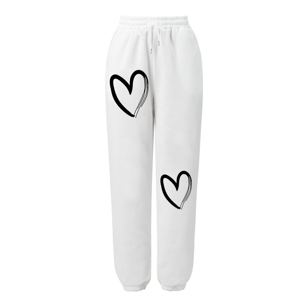 Damen bequeme Sweatpants mit herzigem Druck Drune