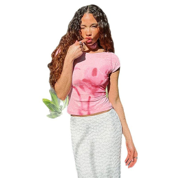 Damen Crop-Top mit floralem Design Drune
