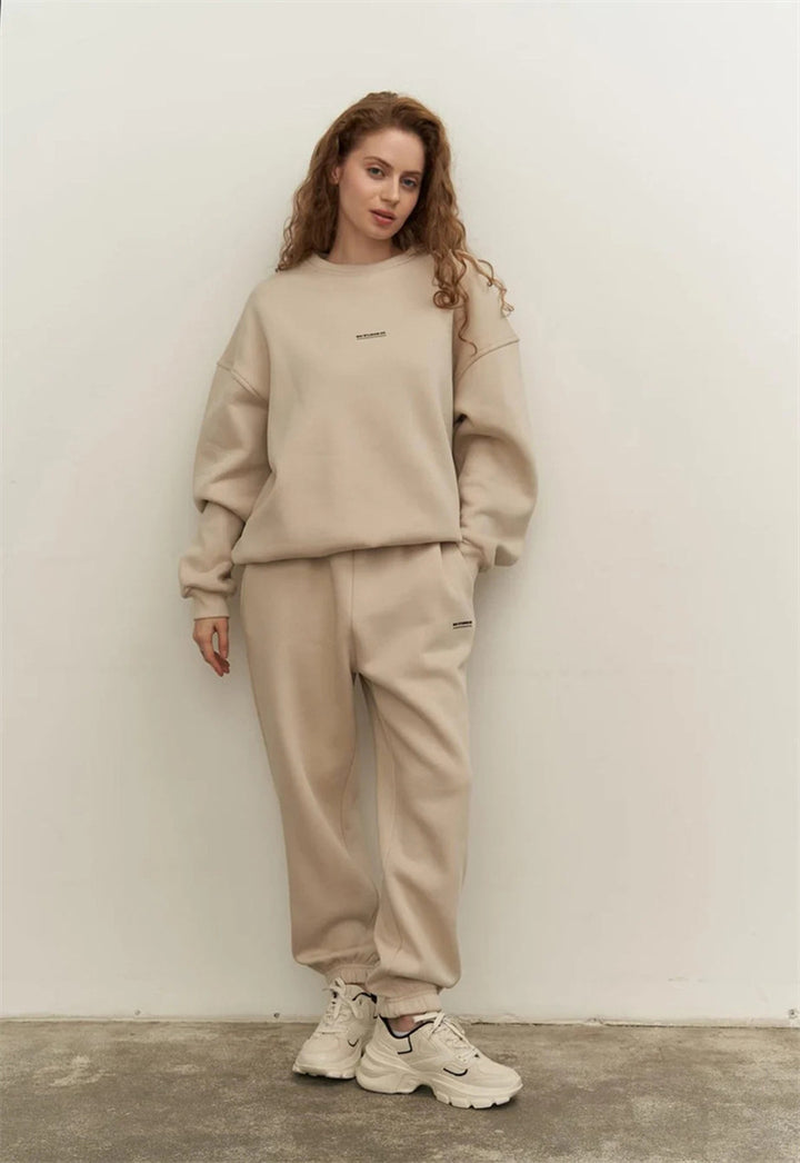 Damen sportliches Sweatset mit lockerem Schnitt Drune