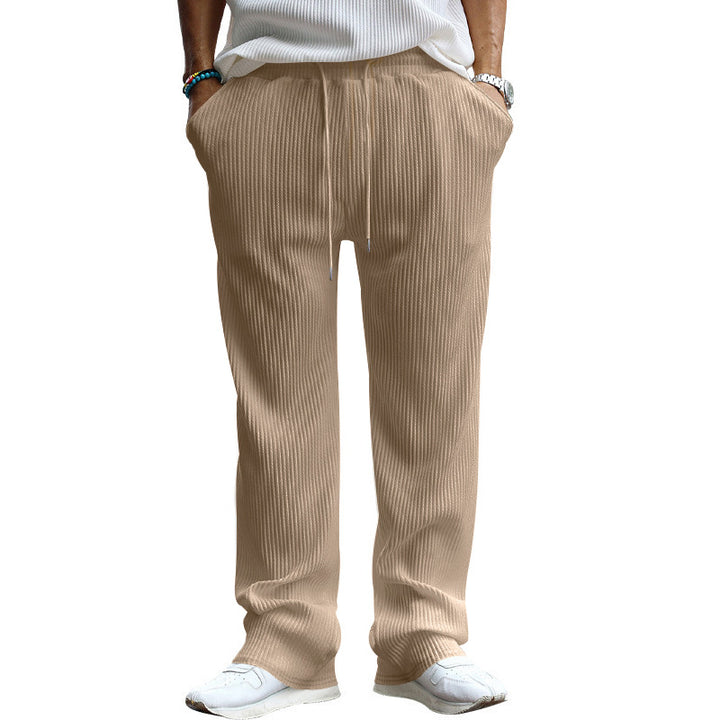 Herren nan locker geschnittene Plissee-Hose mit Tunnelzug und weitem Bein Drune