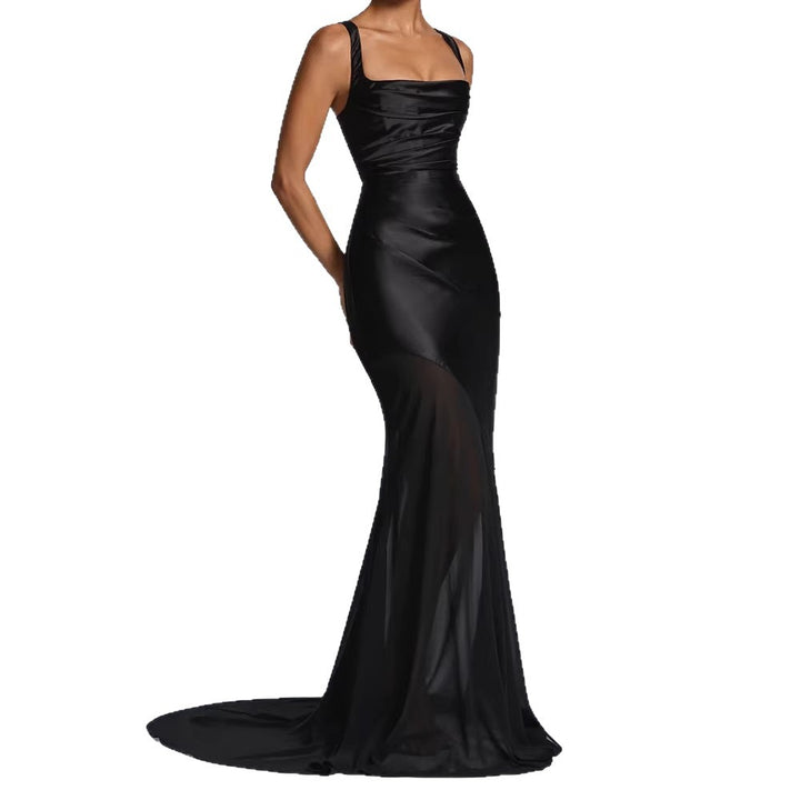Damen Elegantes Chiffon-Abendkleid mit figurbetontem Schnitt Drune