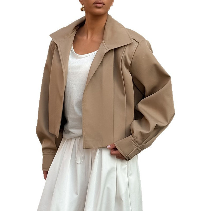 Damen cropped Jacke mit überschnittenen Schultern Drune