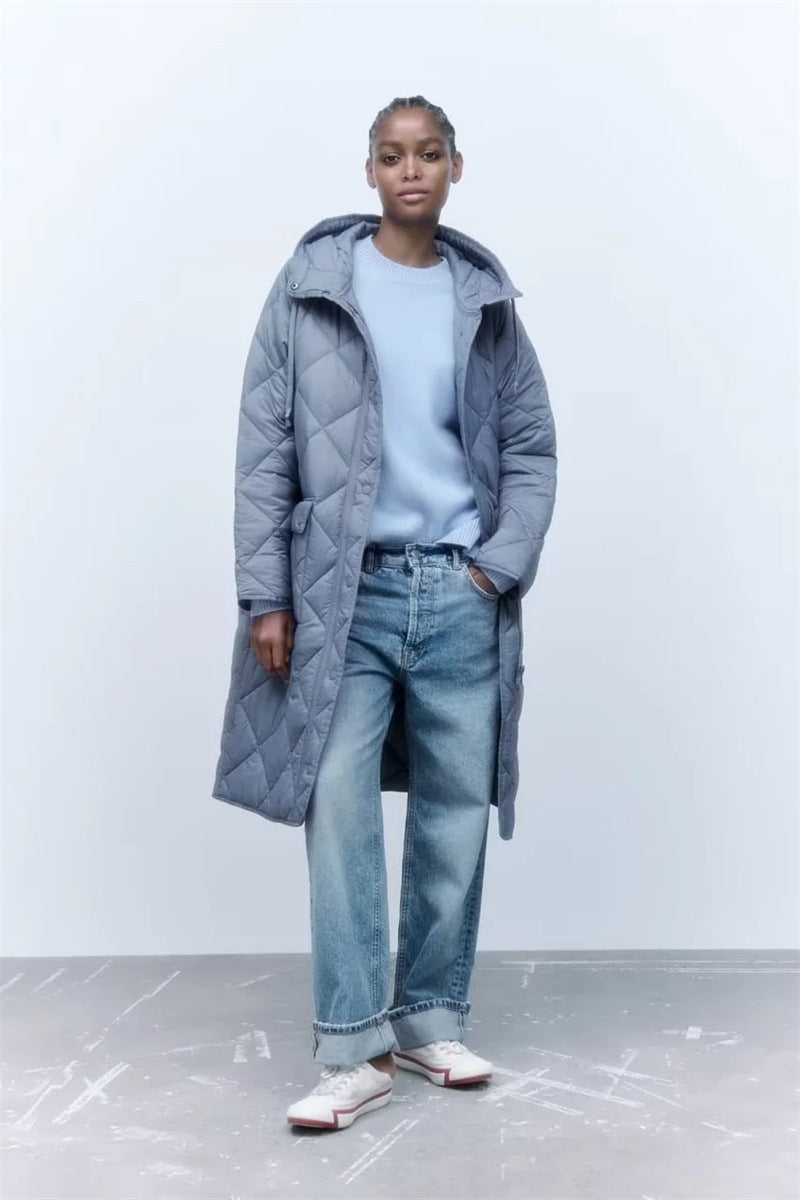 Damen gesteppte Übergangsjacke mit Kapuze und praktischen Taschen Drune 1759483144