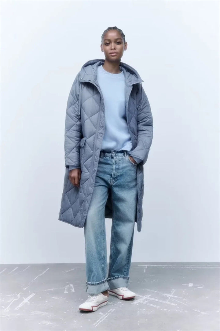 Damen gesteppte Übergangsjacke mit Kapuze und praktischen Taschen Drune 1759483144