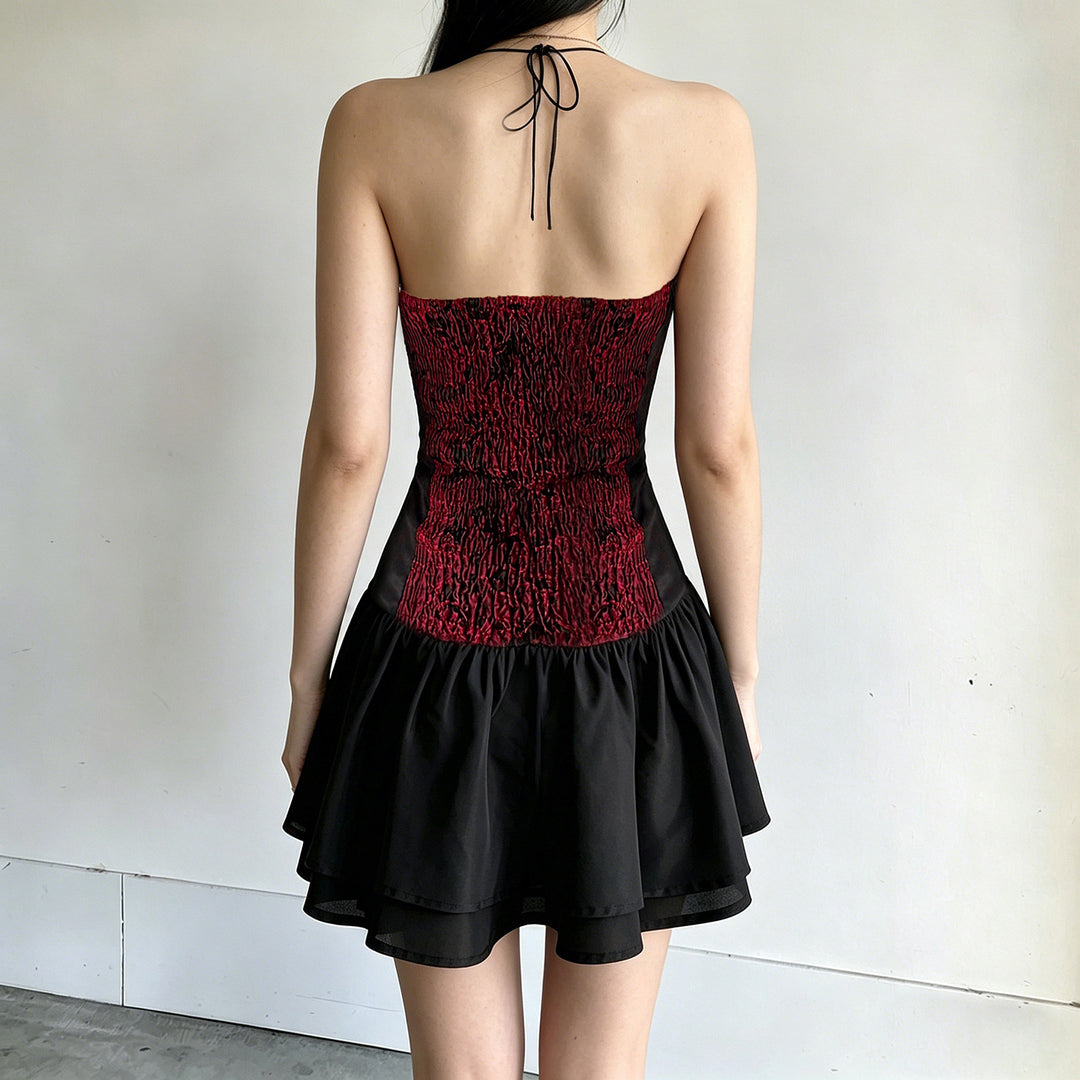 Damen Spitzen-Cocktailkleid mit raffiniertem Bustier-Oberteil und voluminösem Rock Drune