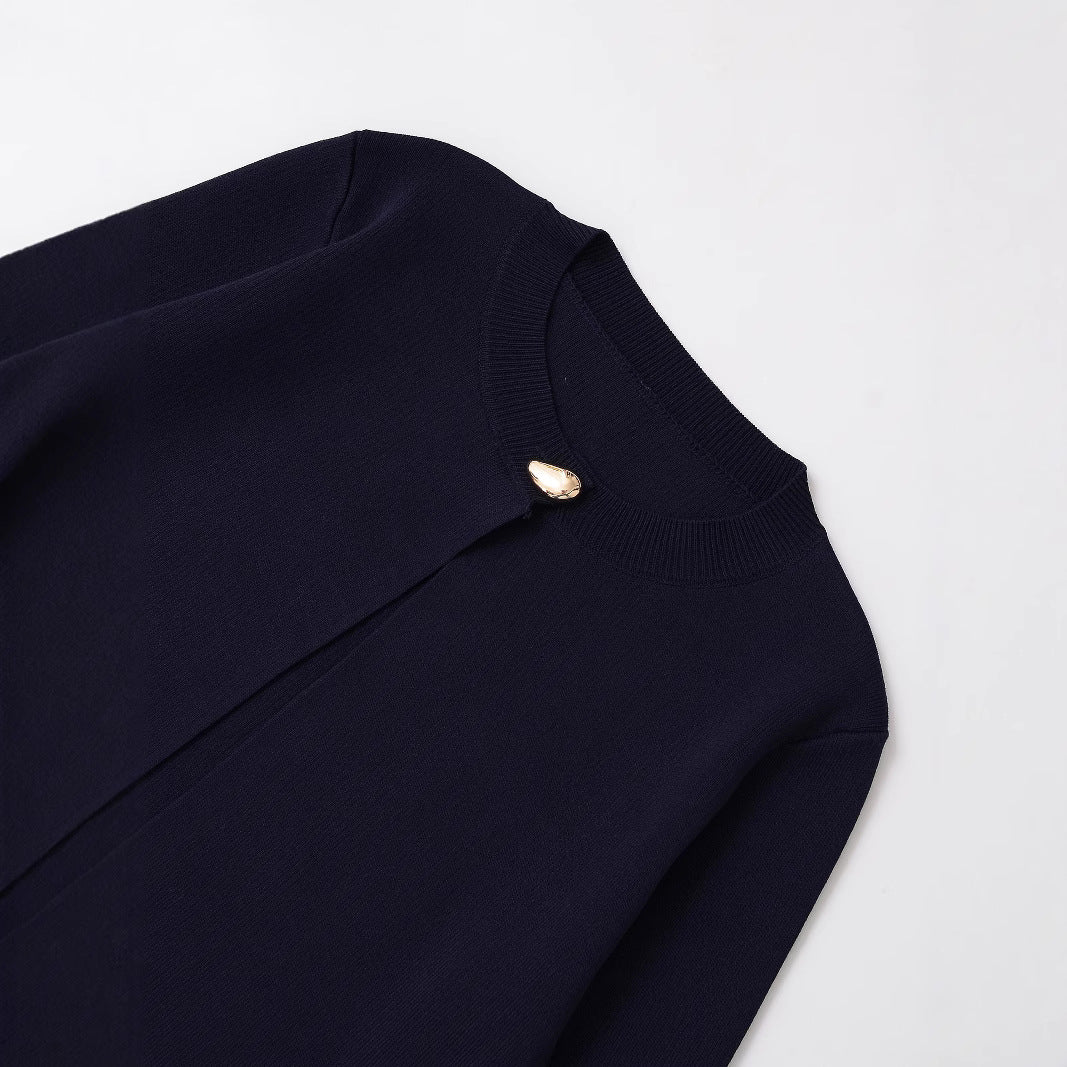 Damen modische Strickjacke mit dekorativem Knopf und elegantem Schnitt Drune