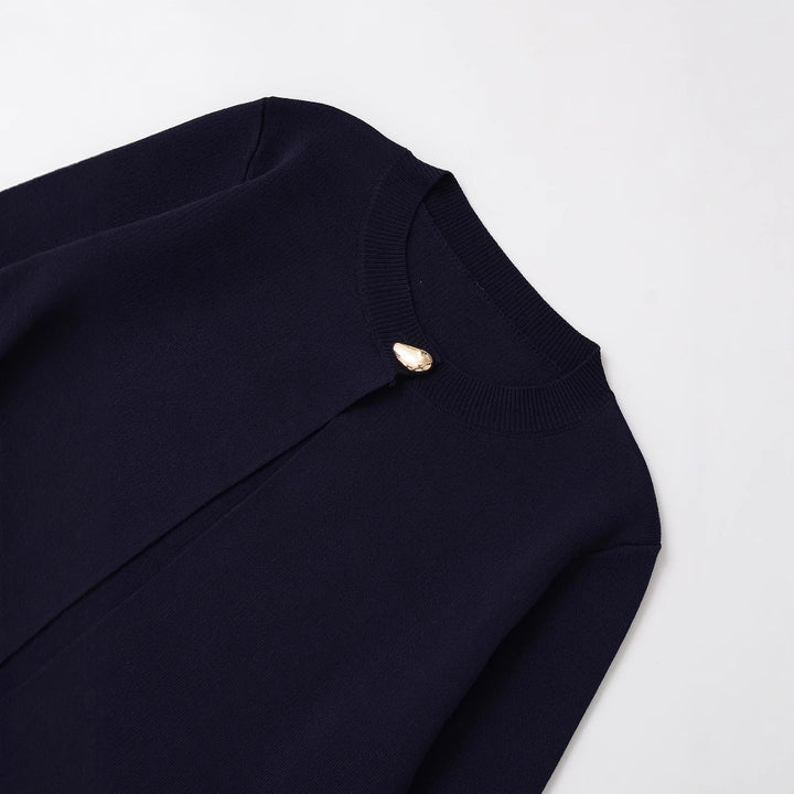 Damen modische Strickjacke mit dekorativem Knopf und elegantem Schnitt Drune