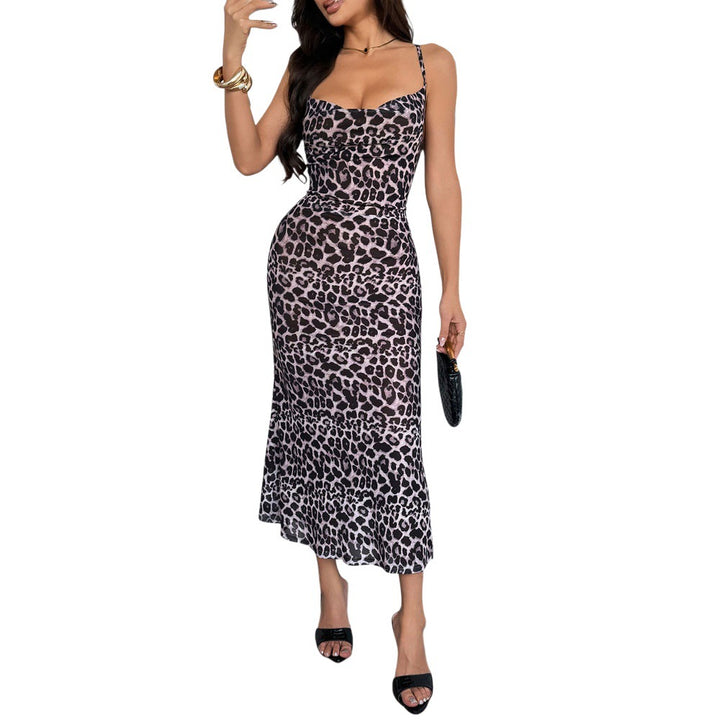 Damen Maxikleid mit Leopardenmuster Drune