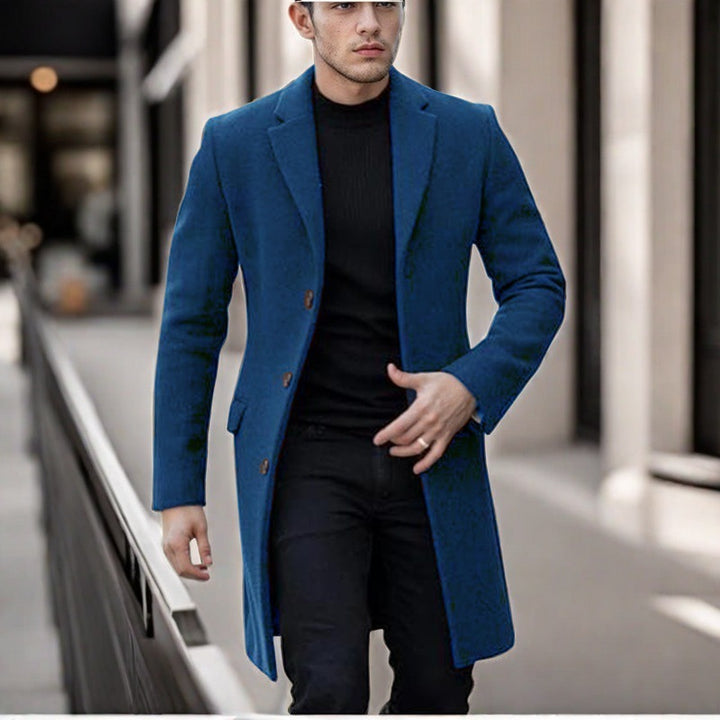 Herren eleganter Wollmantel mit schmalem Schnitt Drune