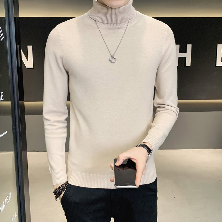 Herren Pullover mit hohem Kragen aus weicher Strickware Drune