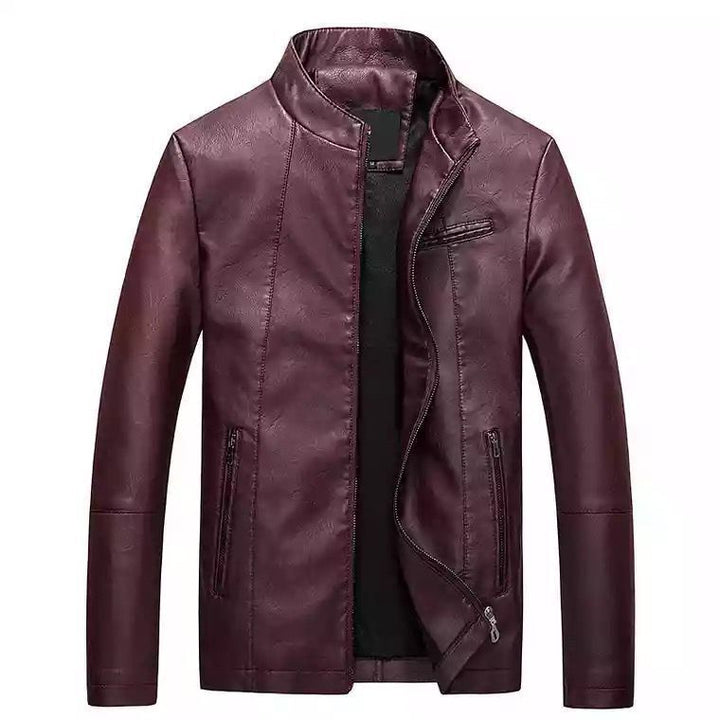Herren modische Kunstlederjacke mit stylischem Steppdesign Drune
