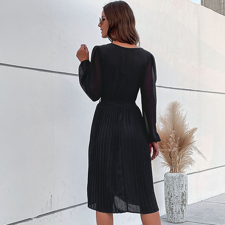 Damen Wickelkleid mit eleganten Rüschen und taillierbarem Gürtel Drune