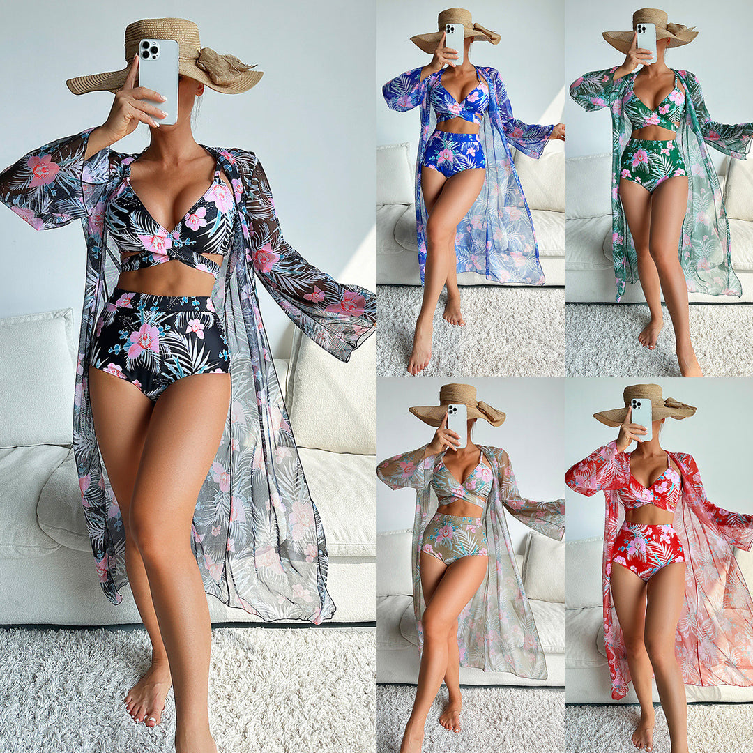 Damen Bikiniset mit floralem Kimono Drune