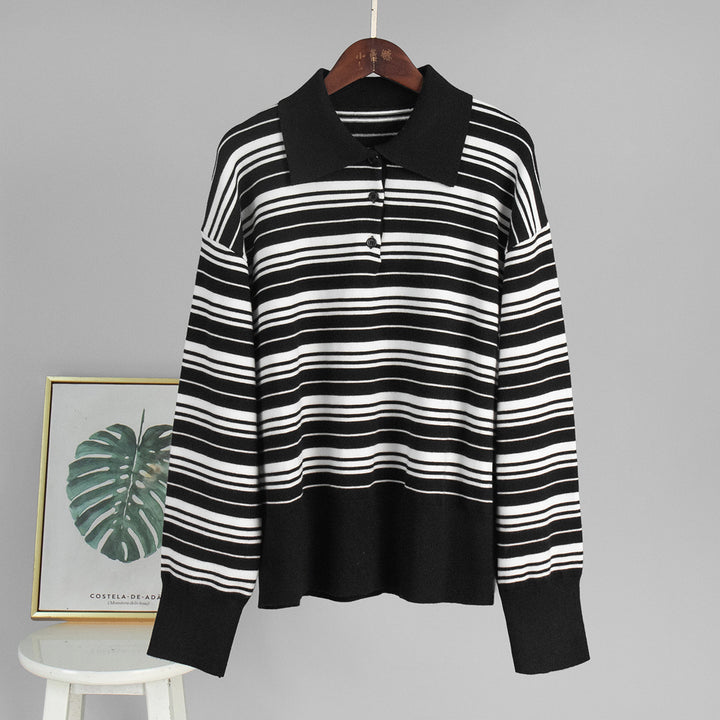 Damen gestreifter Cardigan mit lässiger Passform Drune