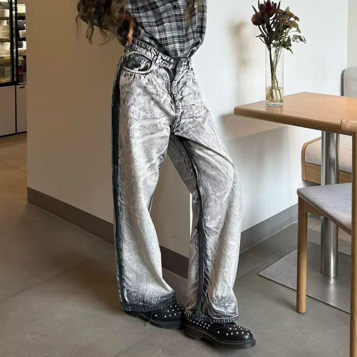 Damen Baggy-Jeans mit einzigartigem zweifarbigen Design Drune