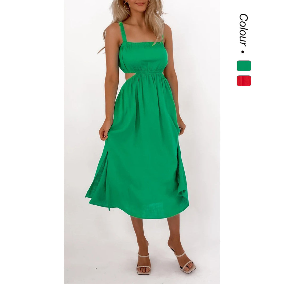 Damen Midikleid mit raffiniertem Schnitt und seitlichen Cut-Outs Drune