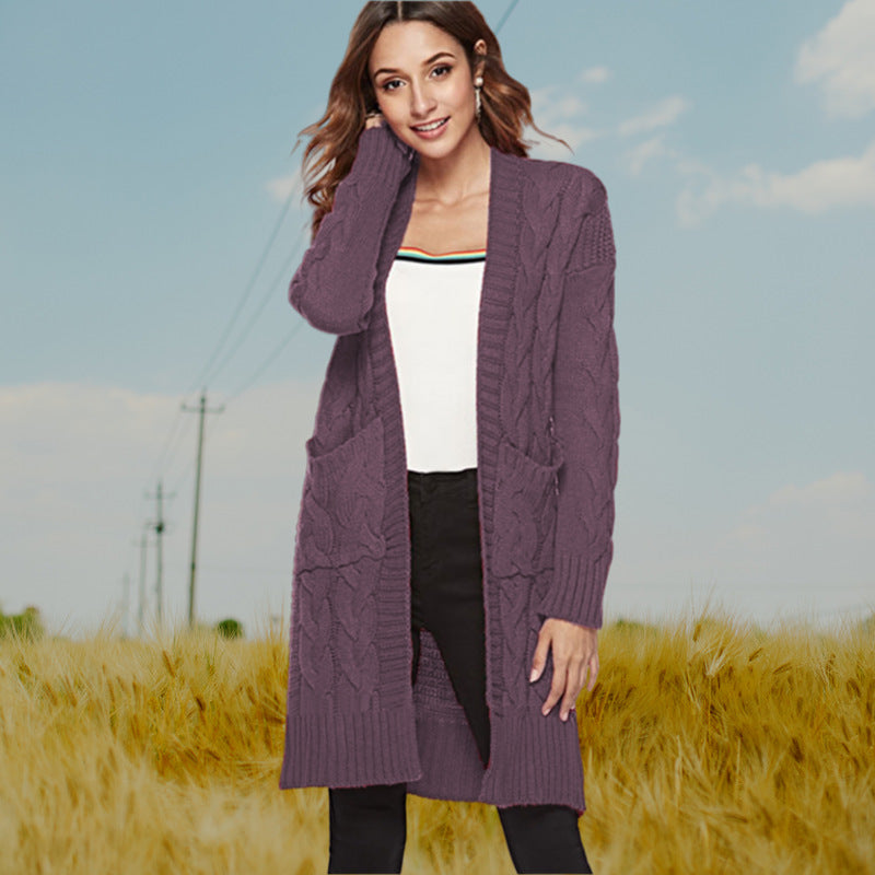 Damen Grobstrick-Cardigan mit Zopfmuster und praktischen Taschen Drune