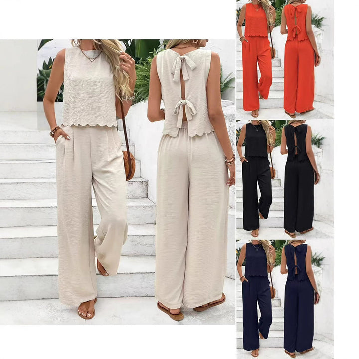 Damen Lässiger Jumpsuit mit elegantem Rückenausschnitt und weitem Bein Drune
