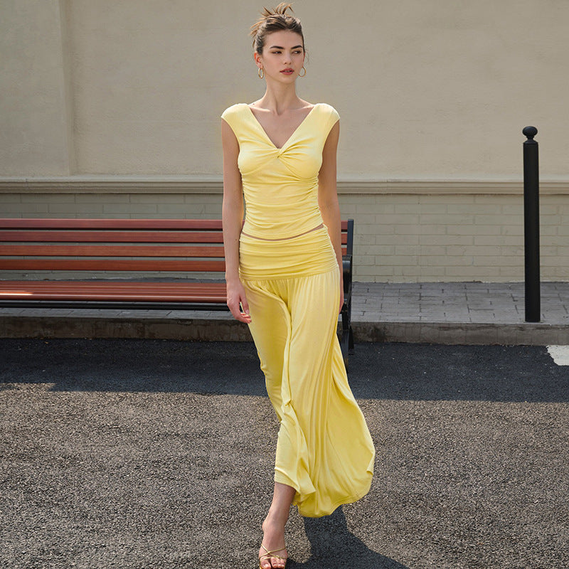 Damen Maxikleid mit raffiniertem Rüschendesign und taillierter Passform Drune
