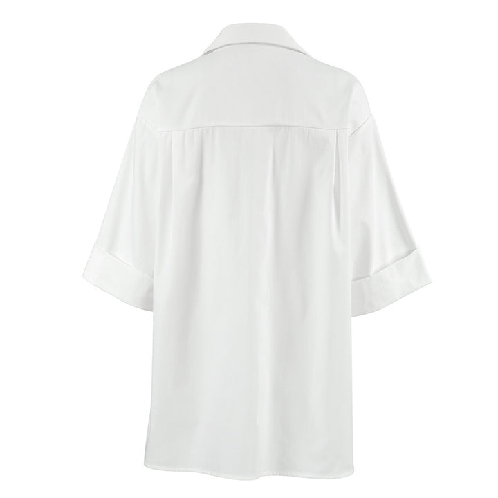 Damen Oversized Hemdbluse mit praktischen Taschen und elegantem Schnitt Drune