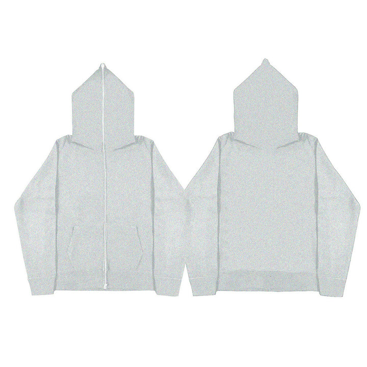 Unisex nan Kapuzenjacke mit durchgehendem Reißverschluss, doppellagiger Kapuze und Kängurutaschen Drune