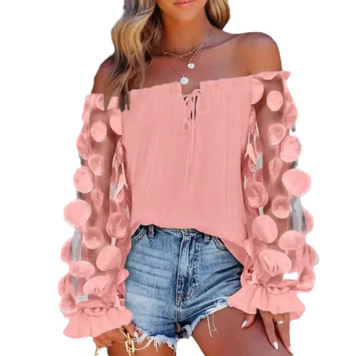 Damen Off-Shoulder Bluse mit dekorativen Puffärmeln Drune