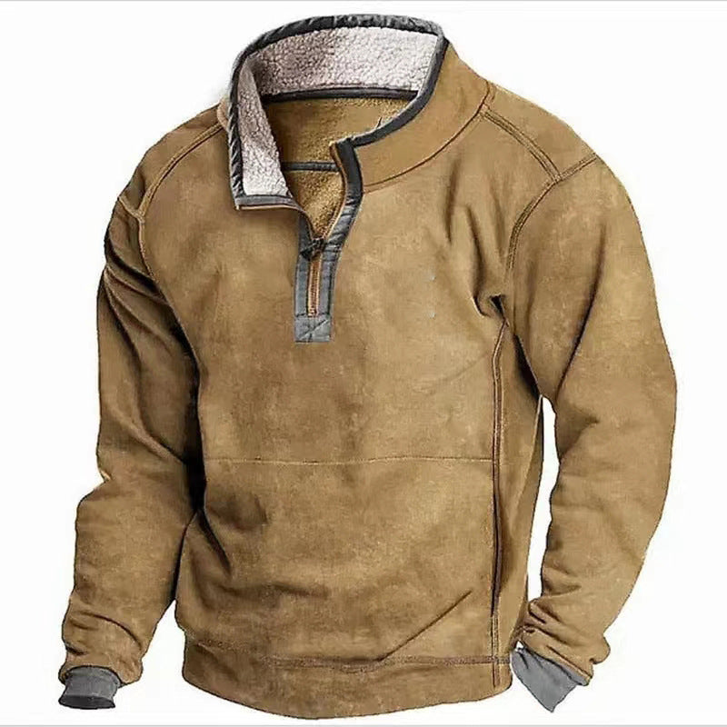 Herren Fleecesweater mit hochgeschlossenem Kragen und praktischem Reißverschluss Drune