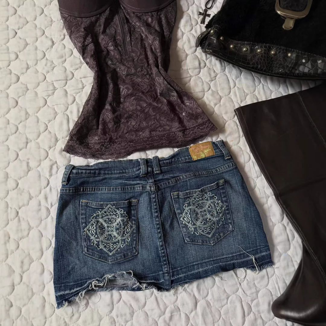 Damen Jeans-Shorts im Vintage-Stil Drune
