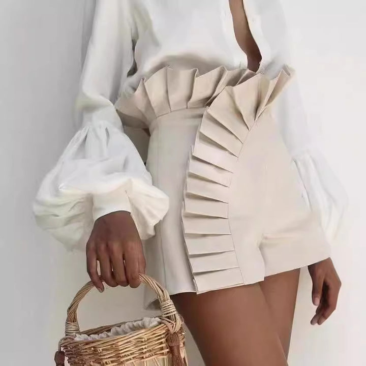 Damen Rüschenshorts mit asymmetrischem Schnitt Drune