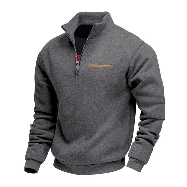 Herren nan komfortabler Halbzip Fleecepullover mit Stehkragen und elastischen Bündchen Drune