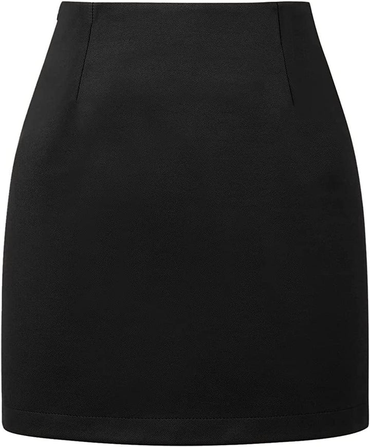 Damen Karierter Minirock mit hohem Bund und seitlichen Eingrifftaschen Drune